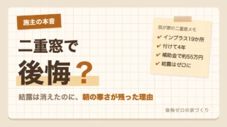 二重窓を19か所に付けた施主の本音｜結露は消えたのに朝の寒さが残った理由