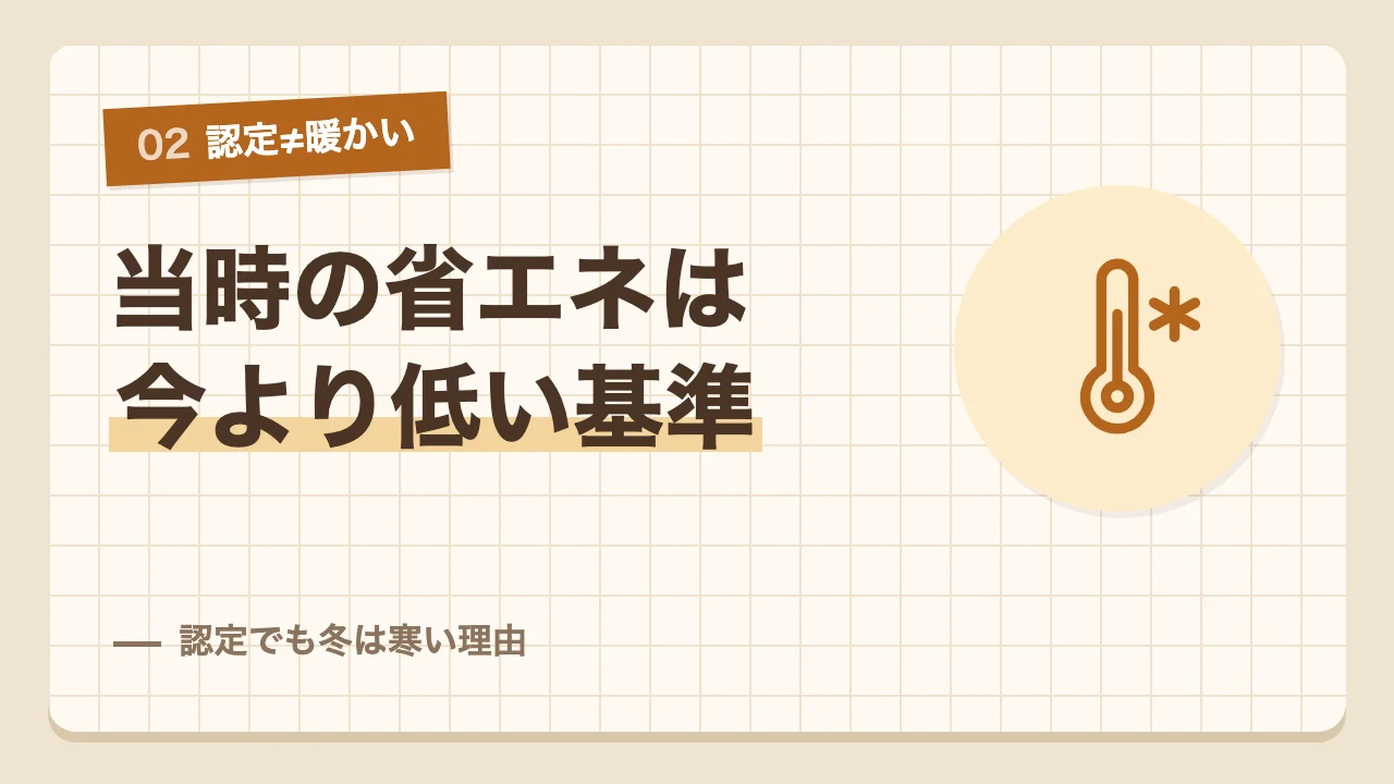 当時の省エネ基準が今より低いため長期優良住宅の認定でも冬は寒い理由