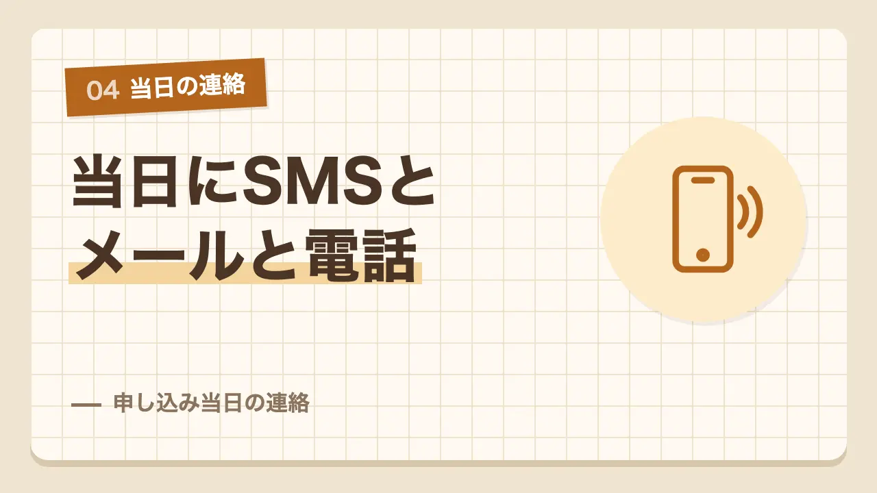 11社に頼んだら当日にSMSが5社メールが8社電話が3社から来た連絡の記録
